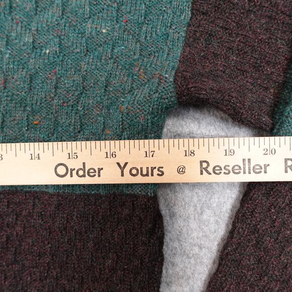 Vintage Aspetuck Trading Sweater Mens Large Wool USA Made Grandpa Pullover Knit - Picture 6 of 7